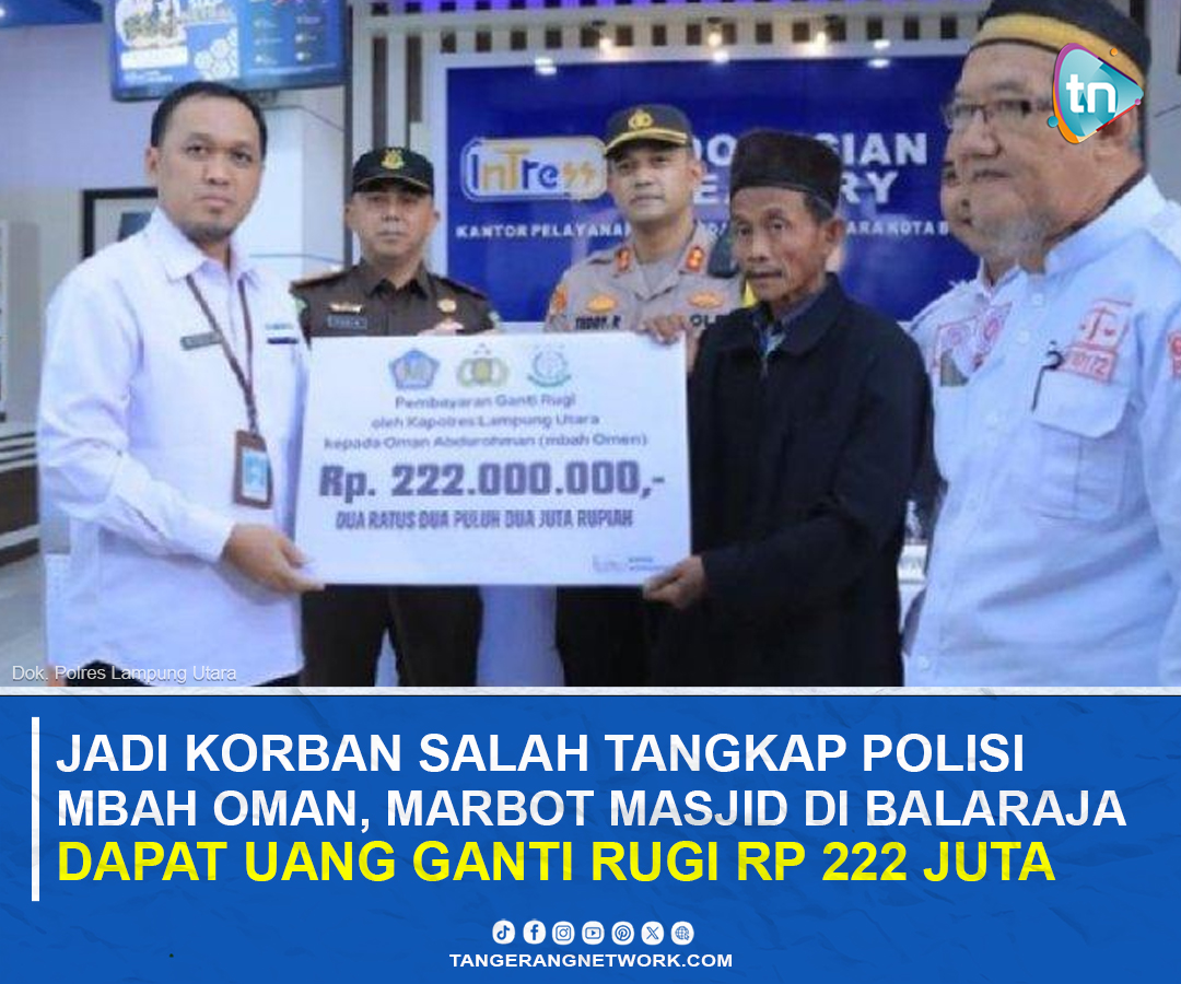 Jadi Korban Salah Tangkap Polisi, Marbot Masjid di Balaraja Dapat Ganti Rugi Rp 222 Juta