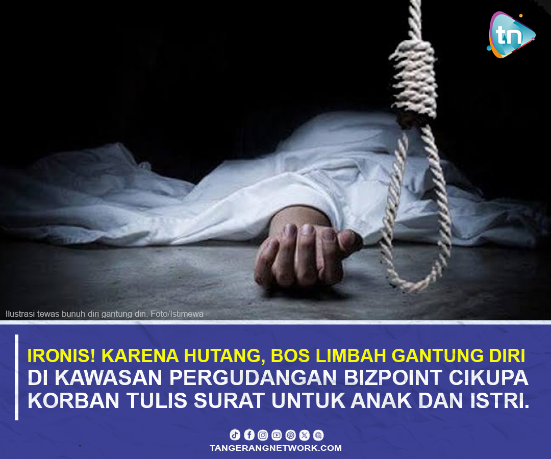 Ironis! Diduga Karena Hutang, Bos Limbah Tewas Gantung Diri di Ruko Bizpoint Cikupa Tangerang